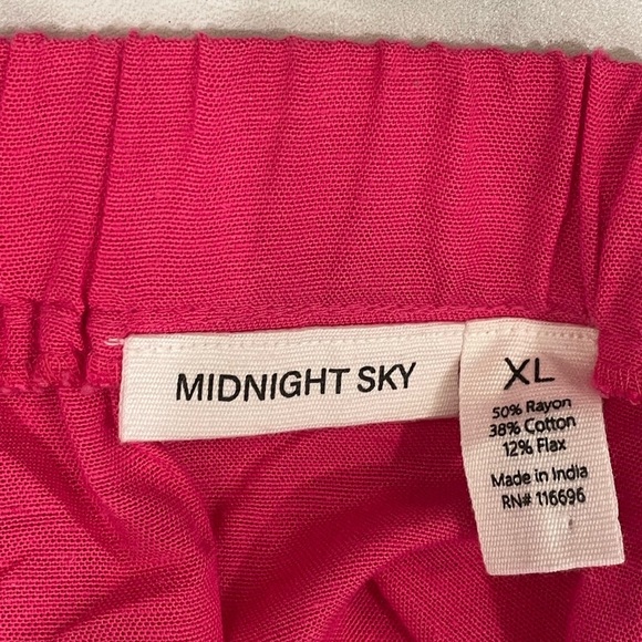 Anthropologie Midnight Sky Barbiecore Pink Tiered Boho Maxi Skirt XL NWT Retro - Picture 12 of 14